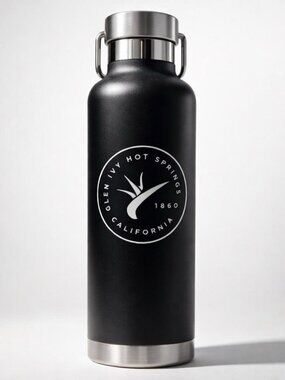 Glen Ivy Hot Springs Insulated Water Bottle Black Botella térmica Glen Ivy negra